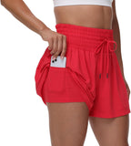 Flowy Athletic Shorts for Women Gym Workout Running Lounge Pants High Waist with Pocket Cute Clothes Summer Outfits