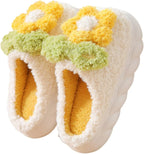 Women's Slippers Adult Warm Plush Flowers Indoor Non-slip Home Thick Bottom Winter Men's Cotton