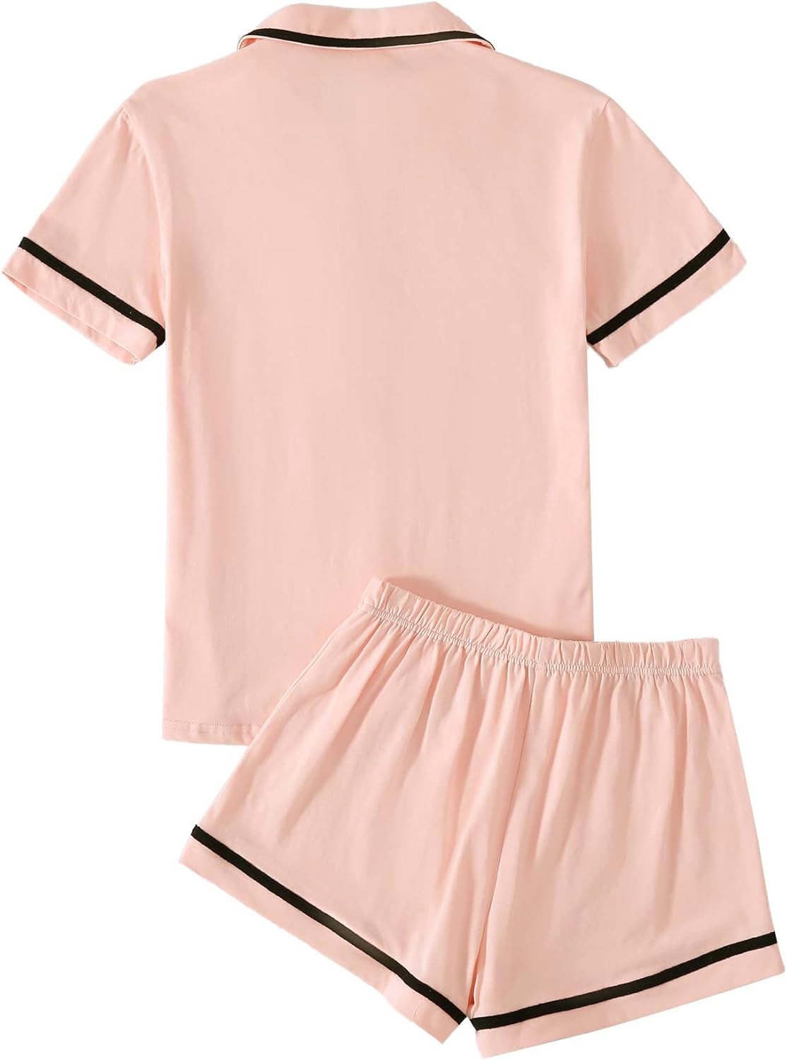 Women's Cotton Pajamas Set Button Short Sleeve Shirt with Shorts Set PJs Loungewear