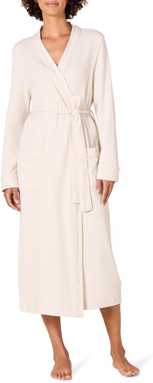 Women's Lightweight Waffle Full-Length Robe (Available in Plus Size)