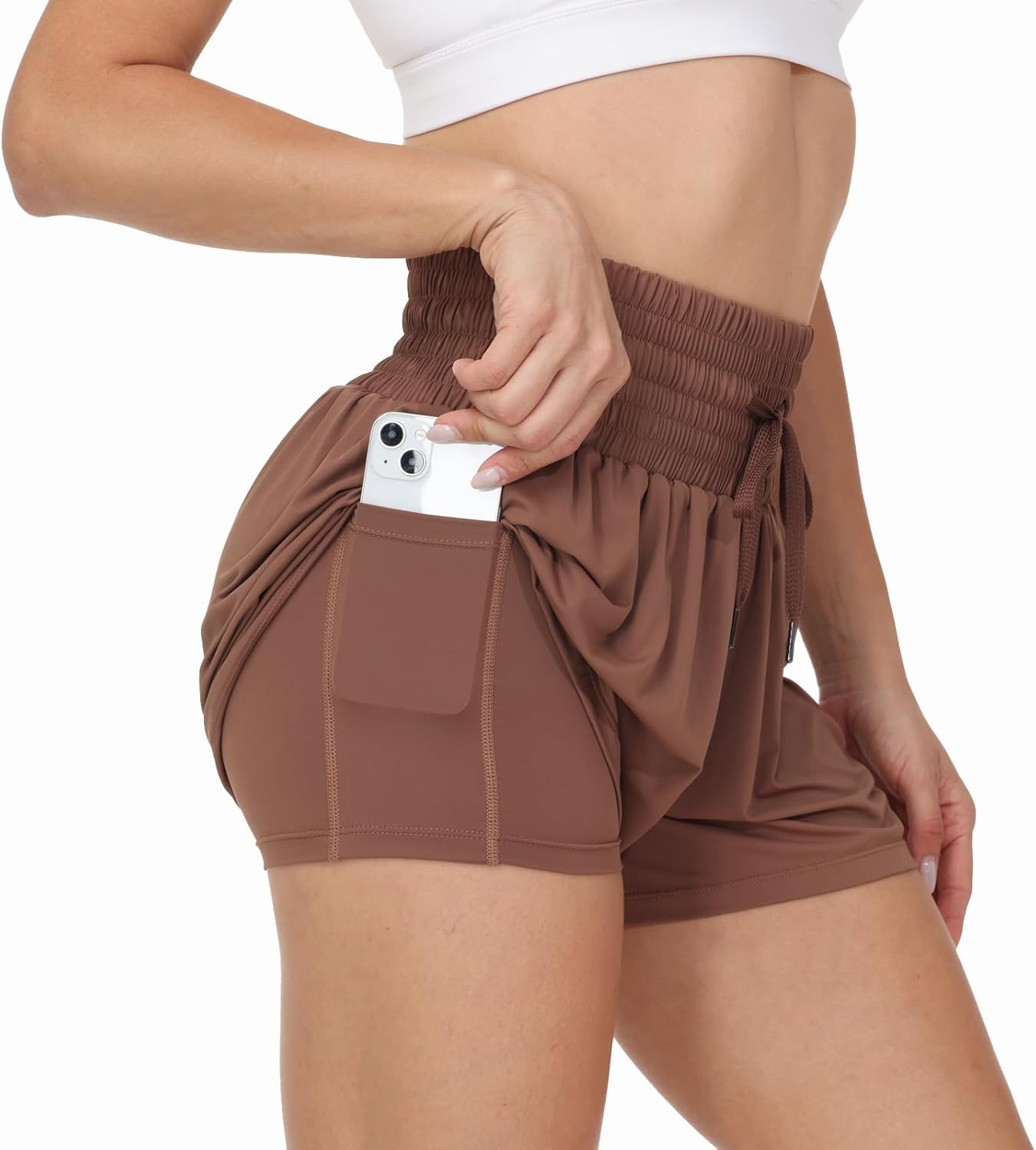 Flowy Athletic Shorts for Women Gym Workout Running Lounge Pants High Waist with Pocket Cute Clothes Summer Outfits