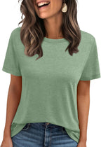 Summer Tops Women Spring Short Sleeve Shirts Beach Vacation Outfits Plus Size Workout Tshirts Casual Clothes