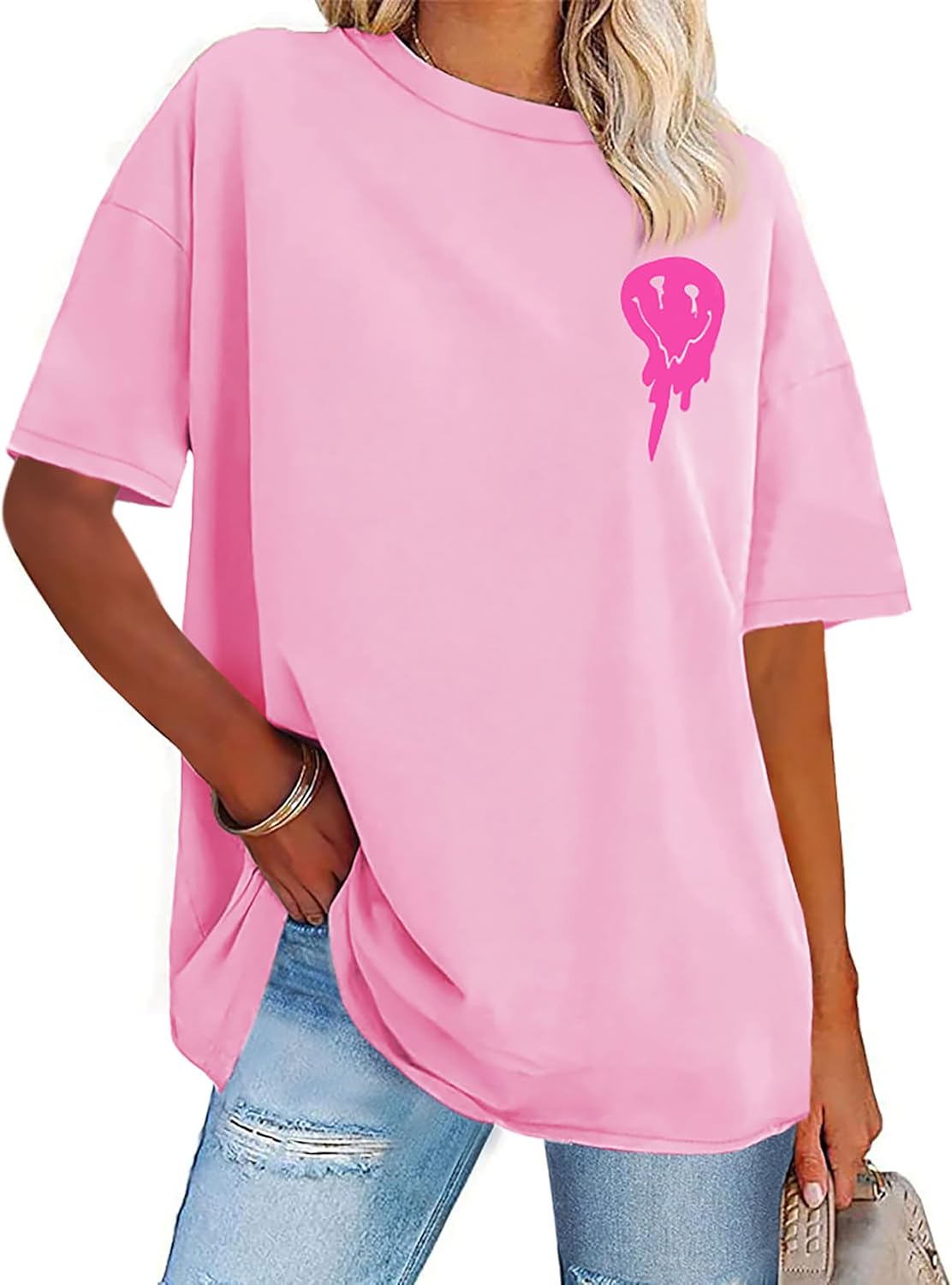 Womens Oversized Tshirt Graphic Tees Crew Neck Summer Short Sleeve Loose Fit Tops