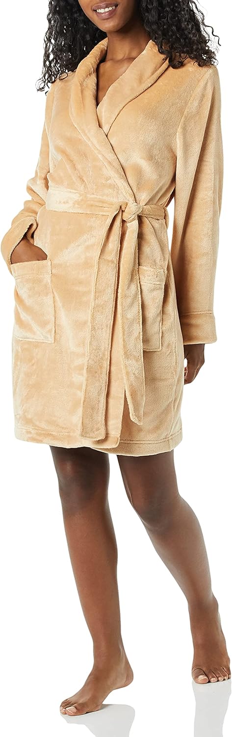 Women's Mid-Length Plush Robe (Available in Plus Size)