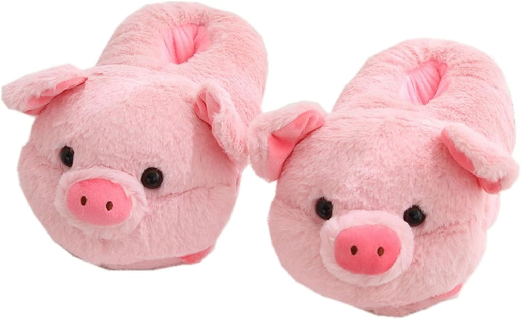 Cute Pig Cartoon Animal Home Furry Slippers - Women's Warm Winter Slippers