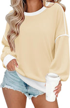 Women Crewneck Sweatshirts Pullover Tops Long Sleeve Shirts Loose Fit Tops Casual Fall Outfits Y2K Clothes 2024