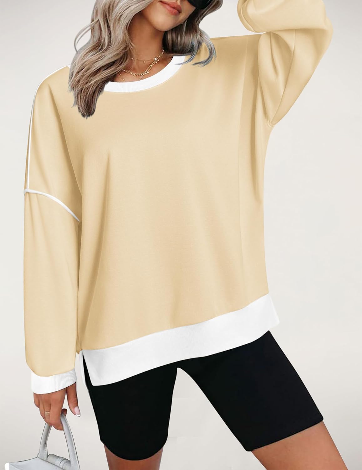 Women Crewneck Sweatshirts Pullover Tops Long Sleeve Shirts Loose Fit Tops Casual Fall Outfits Y2K Clothes 2024