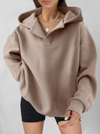 Womens Oversized Hoodies V Neck Sweatshirts Fleece Long Sleeve Pullover Y2K Clothes 2025 Fall Trendy Outfits
