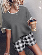 Women Pajama Set Casual Short Set