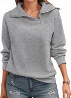 Womens Zipper Sweatshirt Turtleneck Long Sleeve Pullover Casual Loose Sweatshirts Top T Shirts